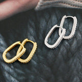 S925 Silver Hoop Zircon Earrings