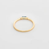 Sterling Silver Rectangular London Blue Gemstone Ring