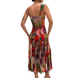 Melissa Floral Mesh Midi Dress - Red Multi