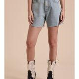Washed Denim Shorts - Light Wash