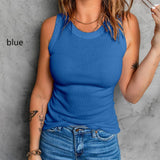 Sleeveless Basic Cami Tank Top - Blue