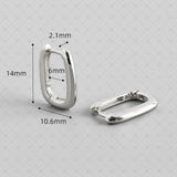 S925 Silver Geometric Round Earrings