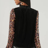 Michelle Velvet Mock Neck Top