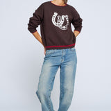 Horseshoe Crewneck Sweater - Brown