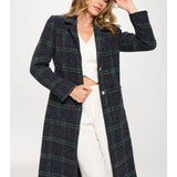 Evergreen Estate Plaid Coat - Blue