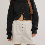 STYLISH LOOSE KNIT SINGLE-BREASTED CARDIGAN