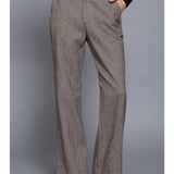 Herringbone Straight Fit Pants - Khaki