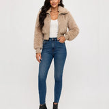 Aubrey Fur Jacket-taupe