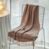 Solid Color Cashmere-Feel Fringe Shawl Scarf