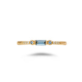 Sterling Silver Rectangular London Blue Gemstone Ring