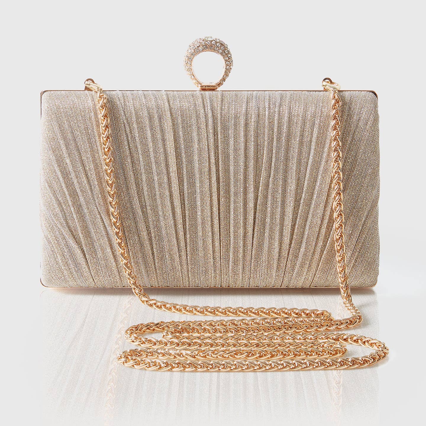 Pleated Sparkle Clutch