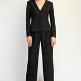 Deep V-neck Button Down- Blazer Woven Jacket