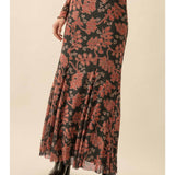 Mesh Mermaid Skirt - Burgundy Combo
