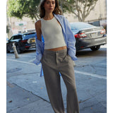 Scuba Knit Trouser - Lt Grey
