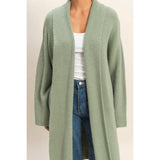 Longline Open Front Duster - Sage