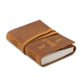 Tree with Deer Embossed Leather Journal