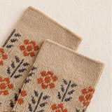 Vintage Flower Print Mid-Calf Socks