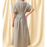 Striped Buttondown Shirt Dress - Navy Stripe