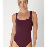 Square Neck Bodysuit - Burgundy