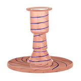 Peach Striped Candleholder