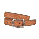 Silver Filagree Tooled Western Belt