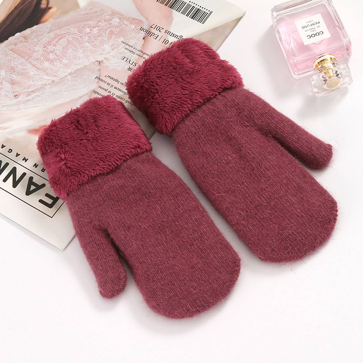 Plush Faux Fur Mittens