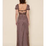 Polka Dot Maxi Dress - Brown combo