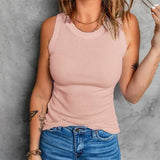 Sleeveless Basic Cami Tank Top - Pink