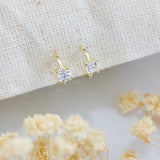 Tiny Zirconia Huggie Hoop Earrings