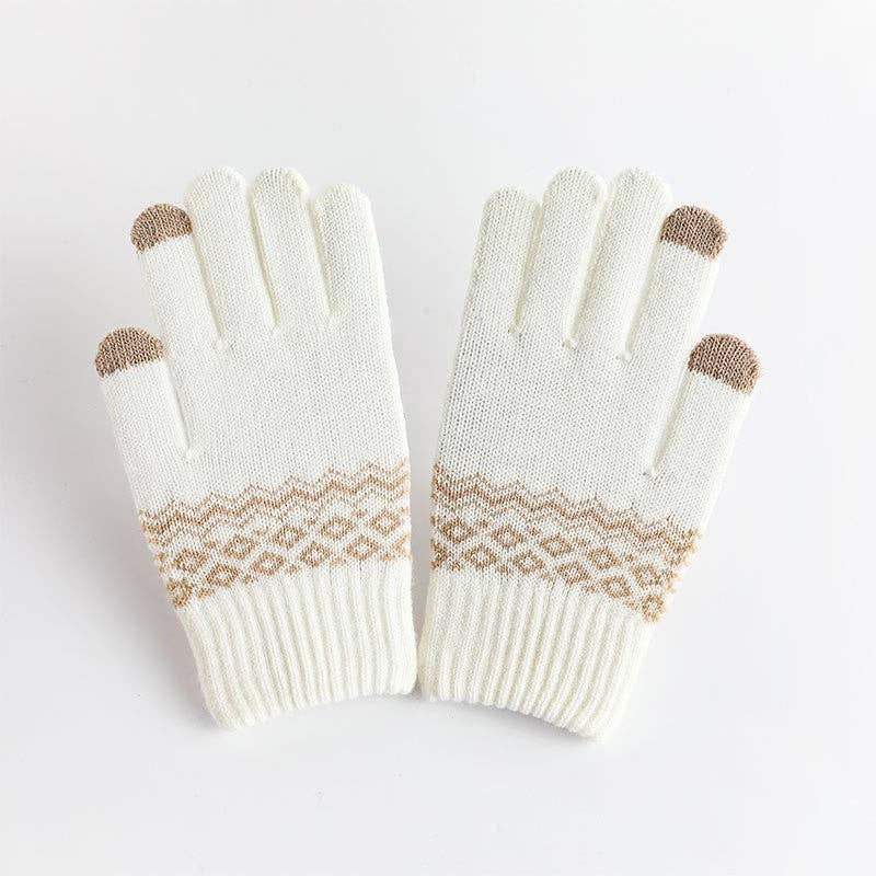 Pattern Knit Touchscreen Gloves