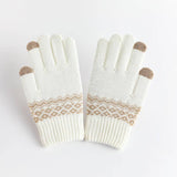 Pattern Knit Touchscreen Gloves