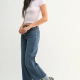Cuffed Wide Ankle Jeans