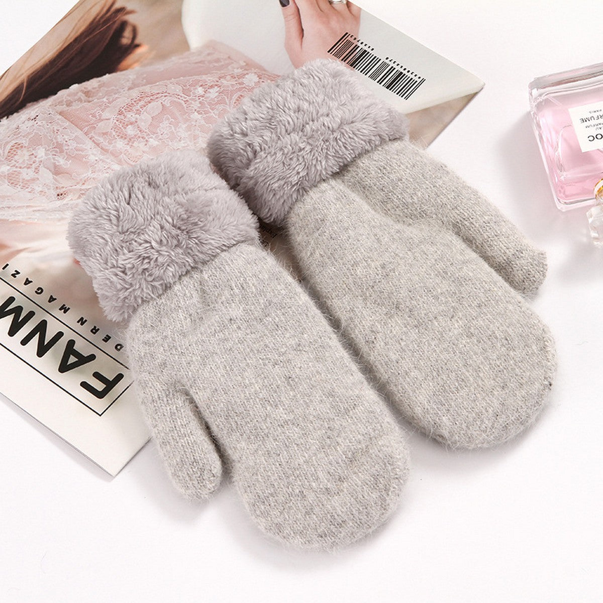 Plush Faux Fur Mittens