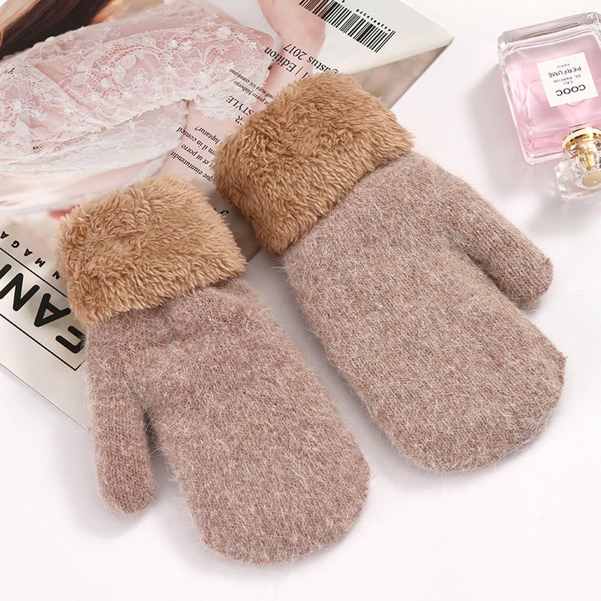 Plush Faux Fur Mittens