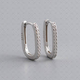 S925 Silver Hoop Zircon Earrings
