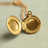 Tiny Gold Daisy Locket - Brass