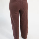 Mini Patch Pocket Wide Leg Pants - Dark Brown
