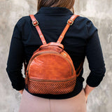 Milo Ines Leather Backpack - Cognac