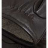 Fiori Lined Leather Mittens - Hot Fudge