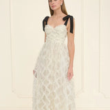 Tulle Polka Dot Dress - Ivory/Black