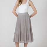 Pleated Midi Skirt - London Fog