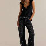 We The Free Deep Trance Shine Embroidered Boyfriend Jeans