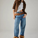 We The Free Stick Around Mid-Rise Straight Curve Jeans