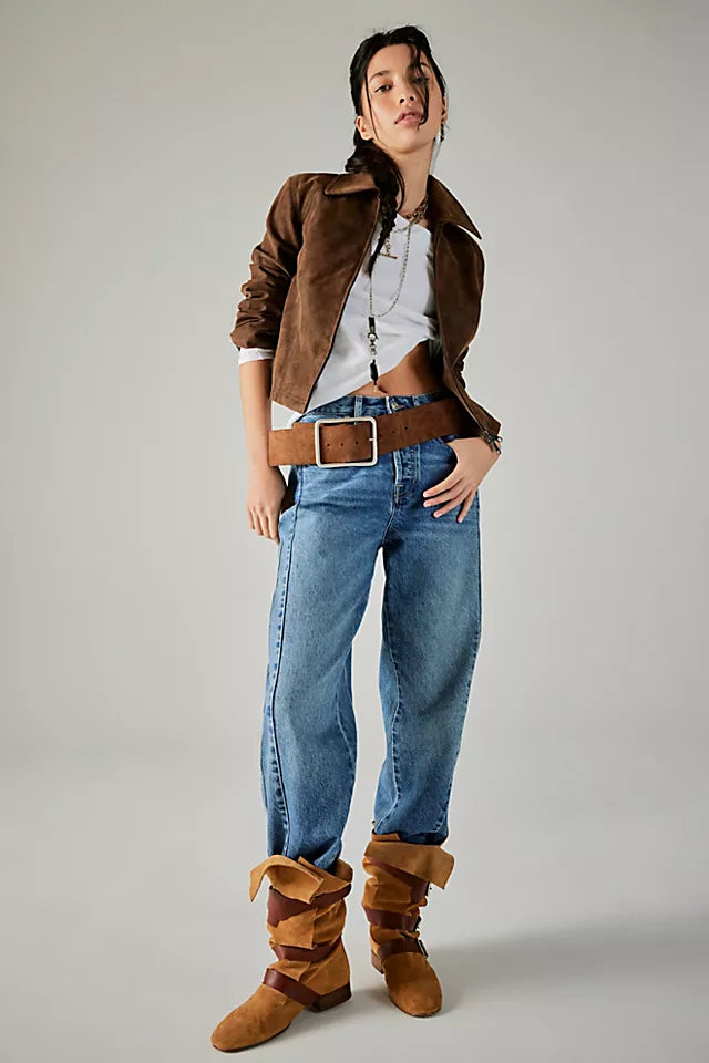 We The Free Stick Around Mid-Rise Straight Curve Jeans