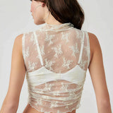 Solid Nice Try Lace Muscle Tank