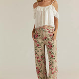 Deep Trance Printed Jeans - Floral