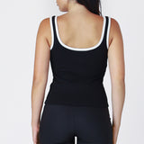 Contrast Trim Scoop Neck Knit Tank