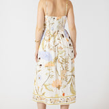 SMOCKED DETAIL MIDI DRESS - Vintage Garden Print
