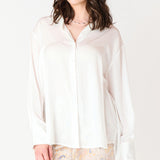 Flowy Button Up Satin Blouse