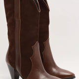 Feather Heel Boot - Chocolate Suede